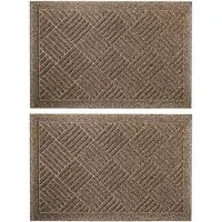 Dirt Defender Square Door Mat 2 Pack - Beige, Polypropylene