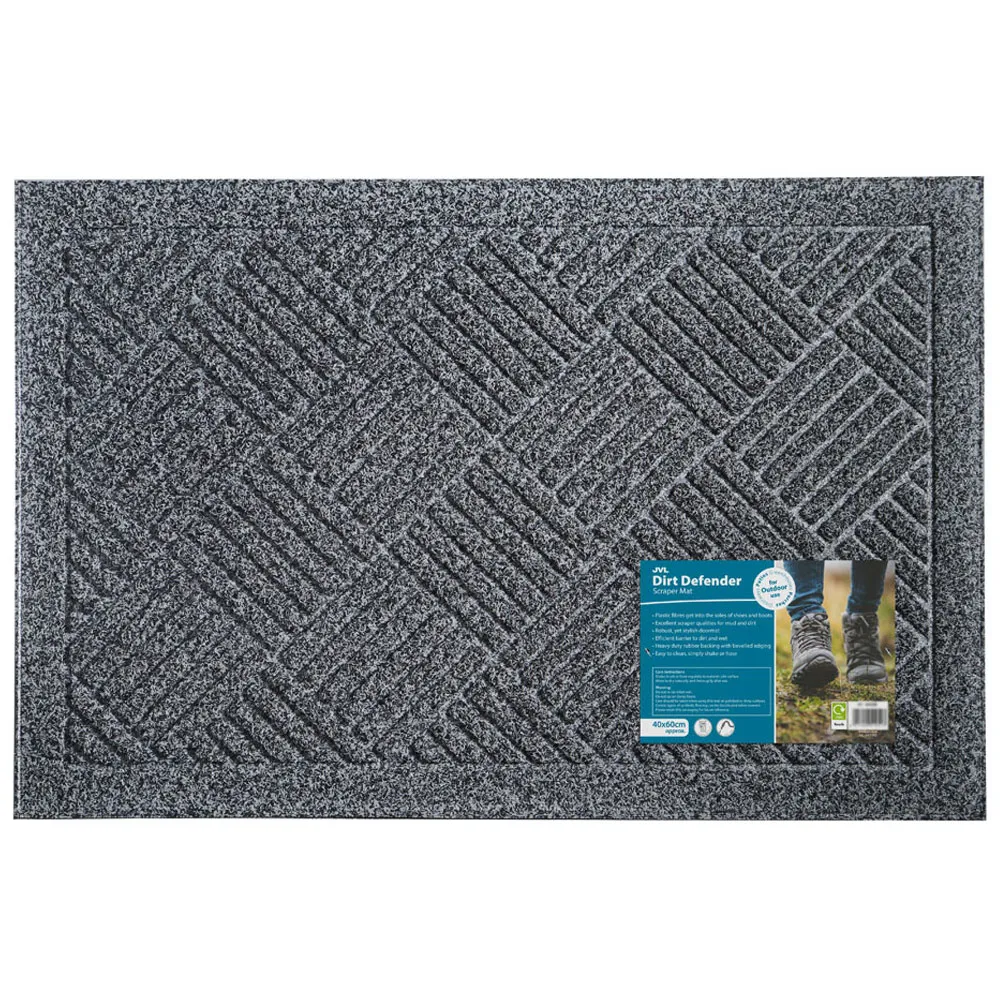Dirt Defender Square Door Mat 2 Pack - Grey