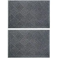 Dirt Defender Square Door Mat 2 Pack - Grey