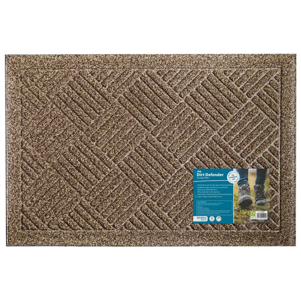 Dirt Defender Square Door Mat - Beige, Polypropylene