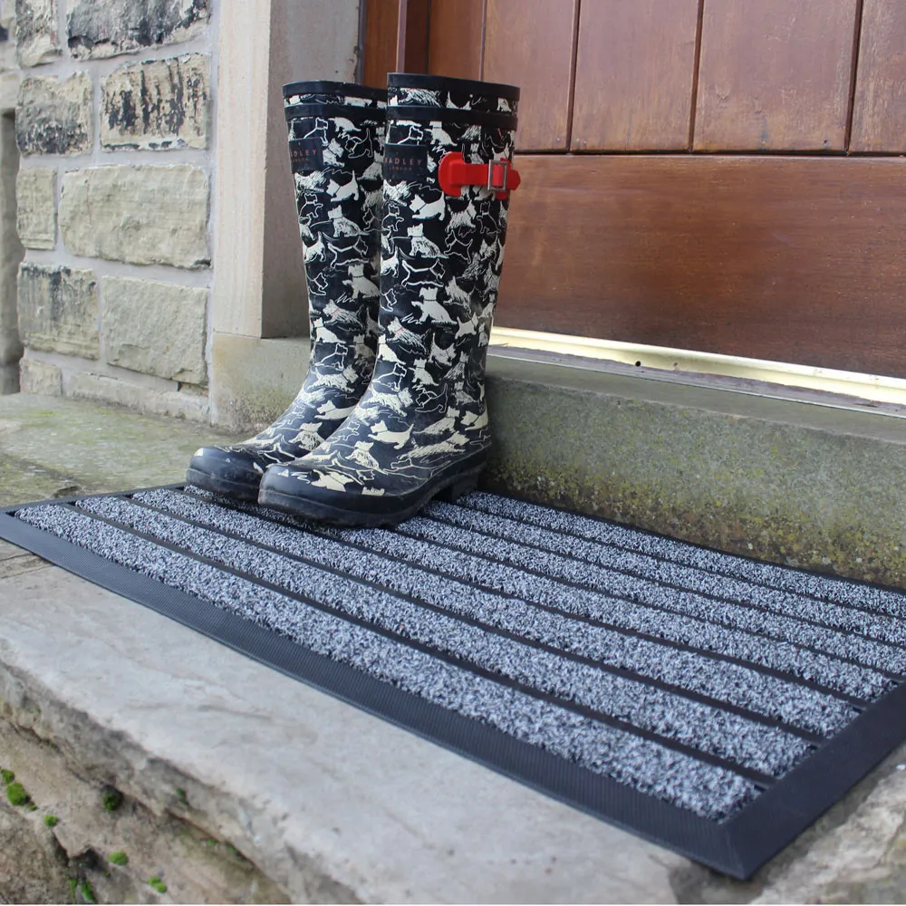 Dirt Stopper Pro Scraper Door Mat - Grey