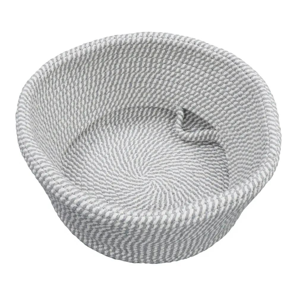 Edison Large Round Cotton Rope Storage Basket - Grey