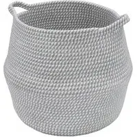 Edison Large Round Cotton Rope Storage Basket - Grey
