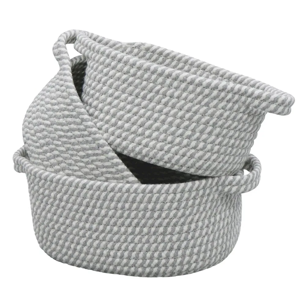 Edison Oval Cotton Rope Storage Basket 3 Pack