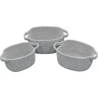 Edison Oval Cotton Rope Storage Basket 3 Pack