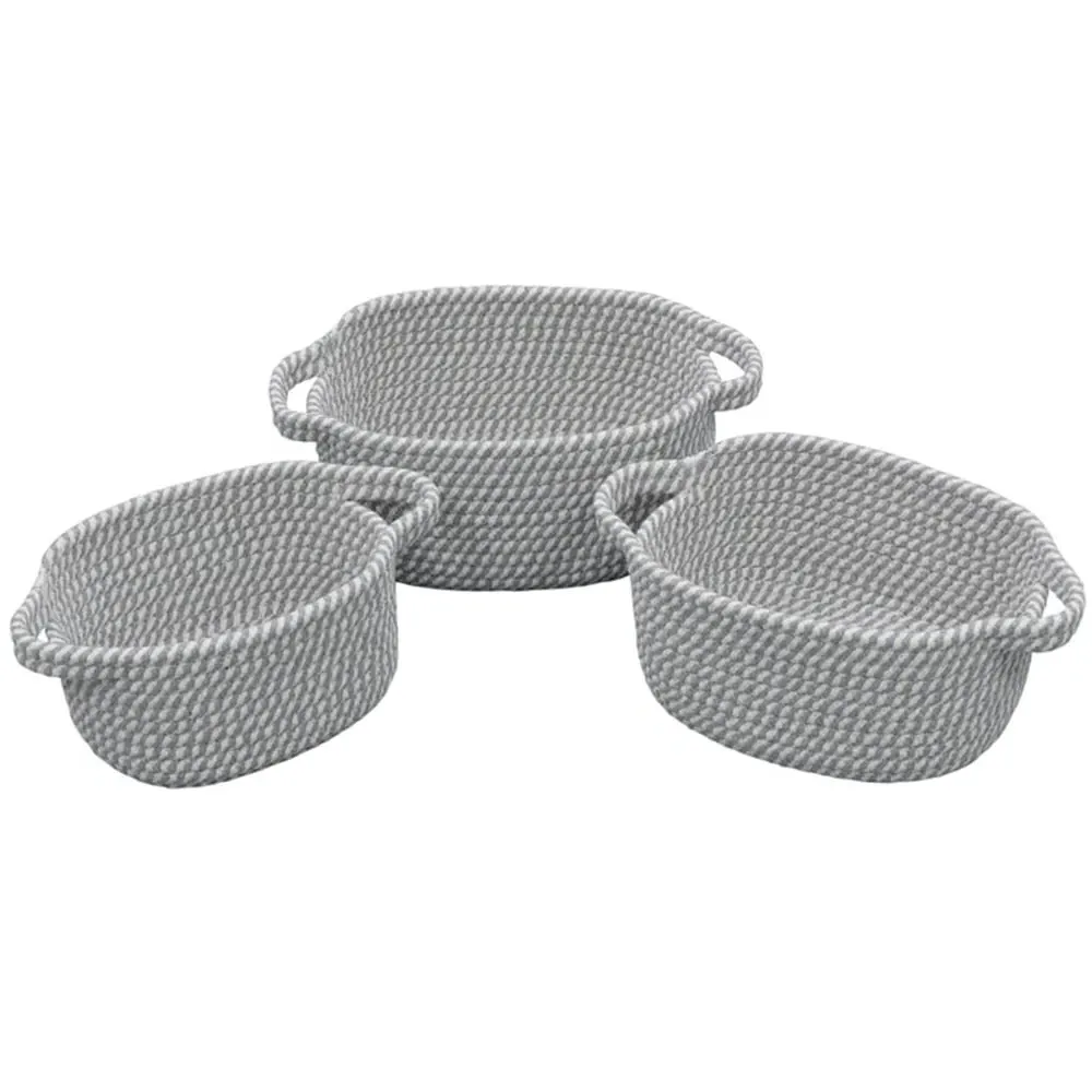 Edison Oval Cotton Rope Storage Basket 3 Pack