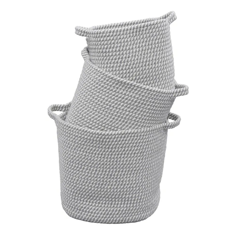 Edison Round Cotton Rope Storage Basket 3 Pack