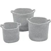 Edison Round Cotton Rope Storage Basket 3 Pack