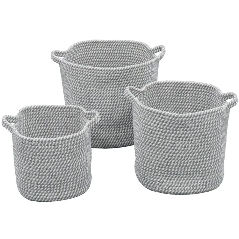 Edison Round Cotton Rope Storage Basket 3 Pack