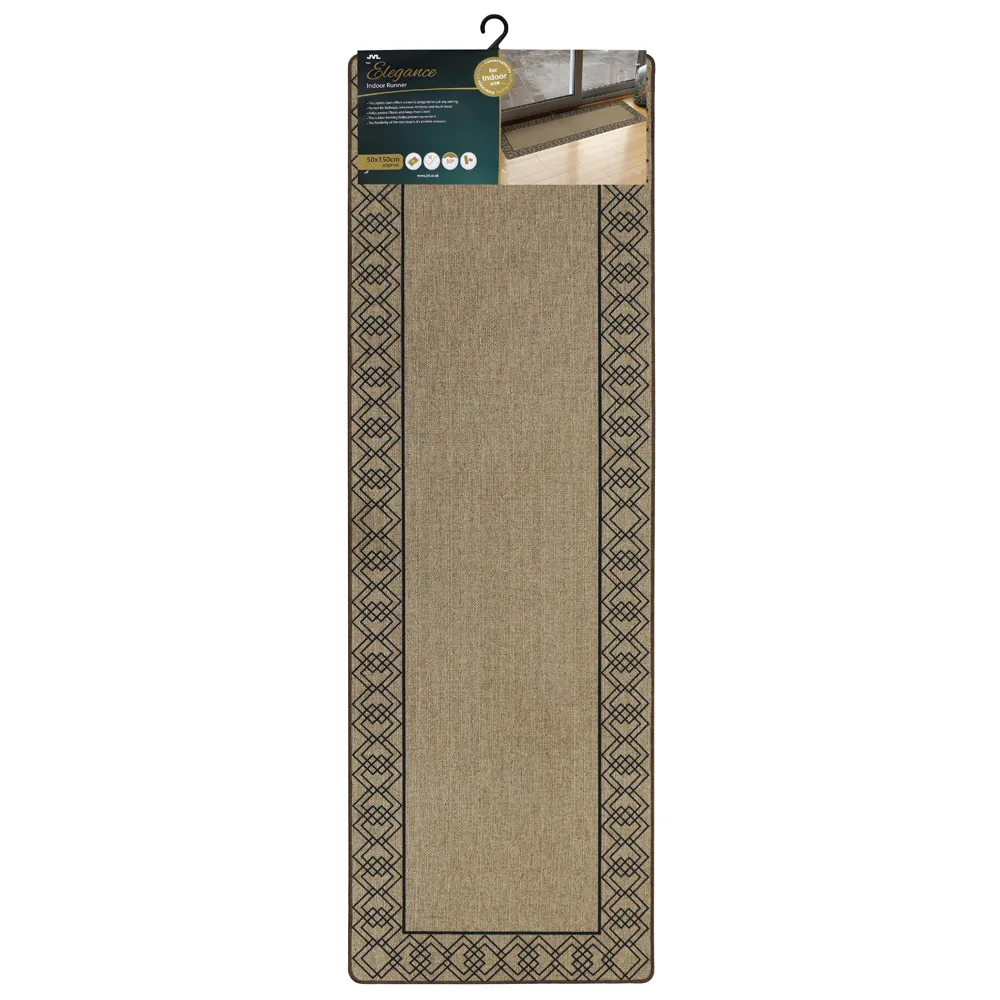 Elegance Diamond Border Runner - Cream