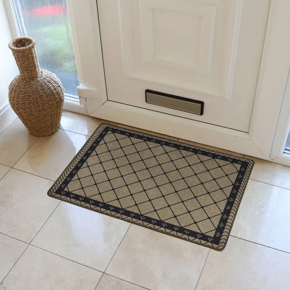 Elegance Diamond Door Mat and Runner Set - Cream