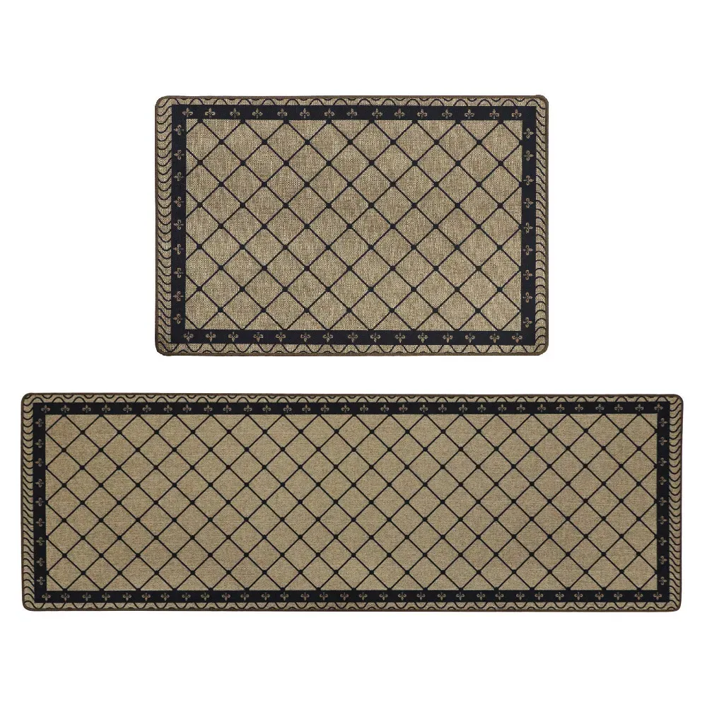 Elegance Diamond Door Mat and Runner Set - Cream