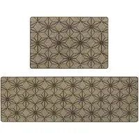 Elegance Stars Door Mat and Runner Set - Cream