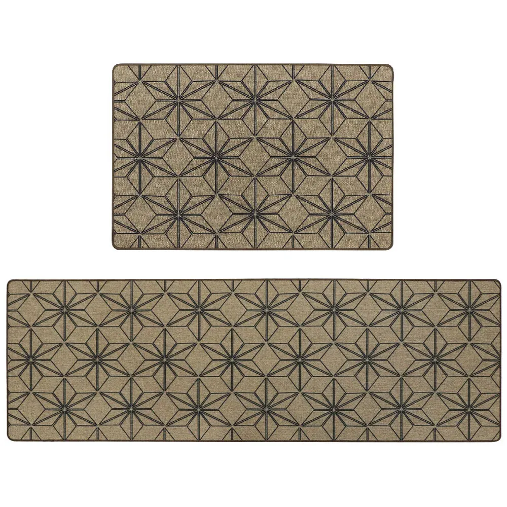 Elegance Stars Door Mat and Runner Set - Cream