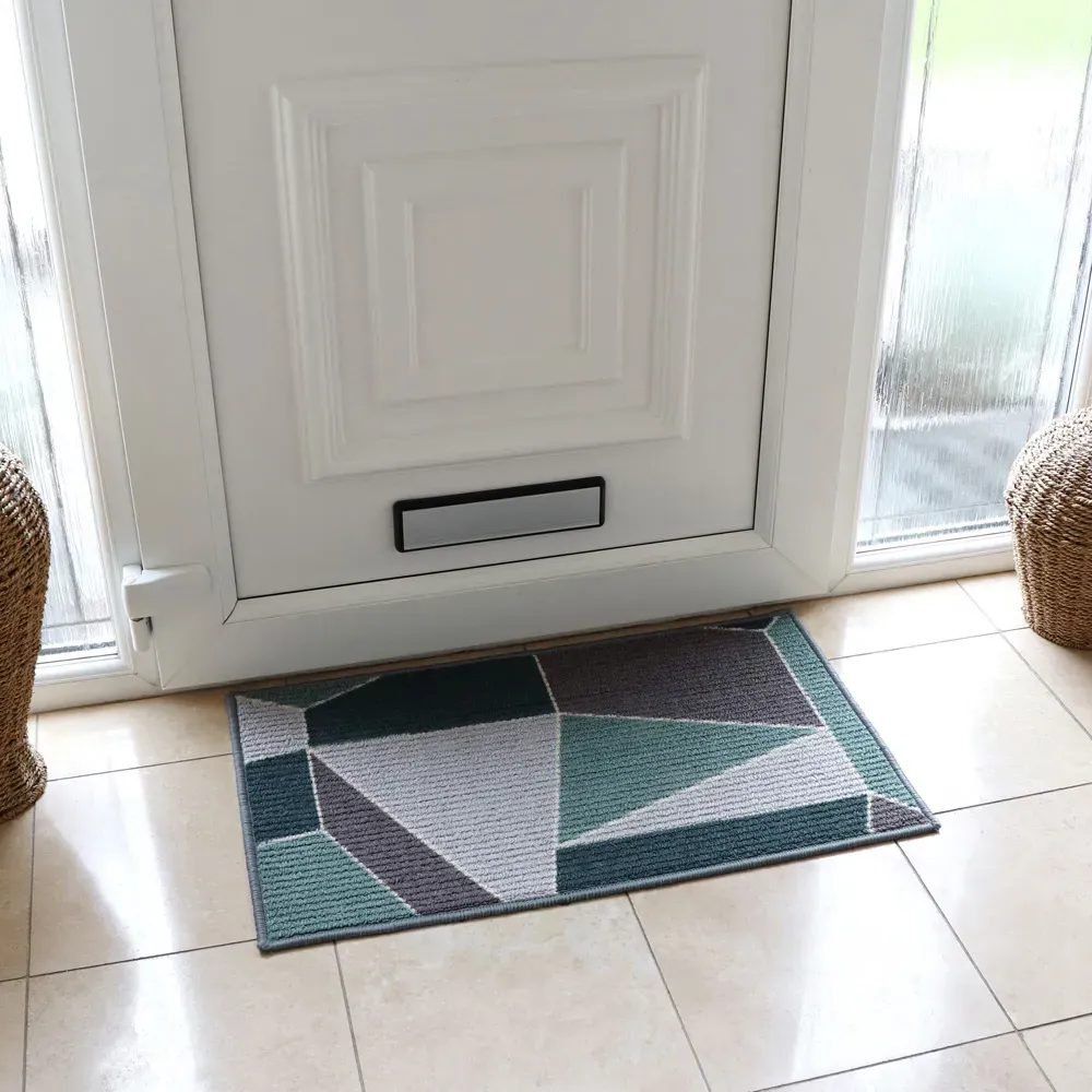 Fiora M Duck Egg Washable Mat Runner - Green