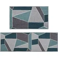 Fiora M Duck Egg Washable Mat Runner - Green