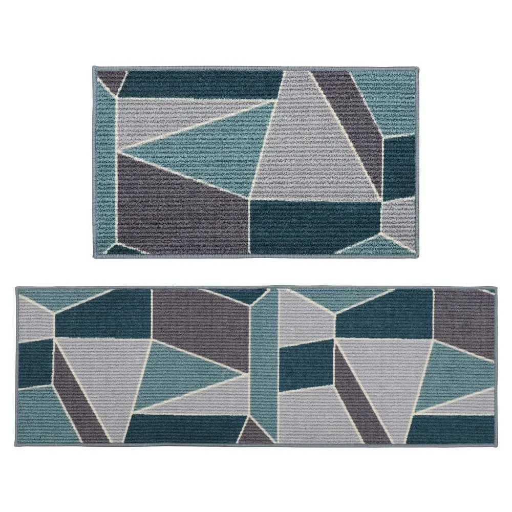 Fiora M Duck Egg Washable Mat Runner - Green