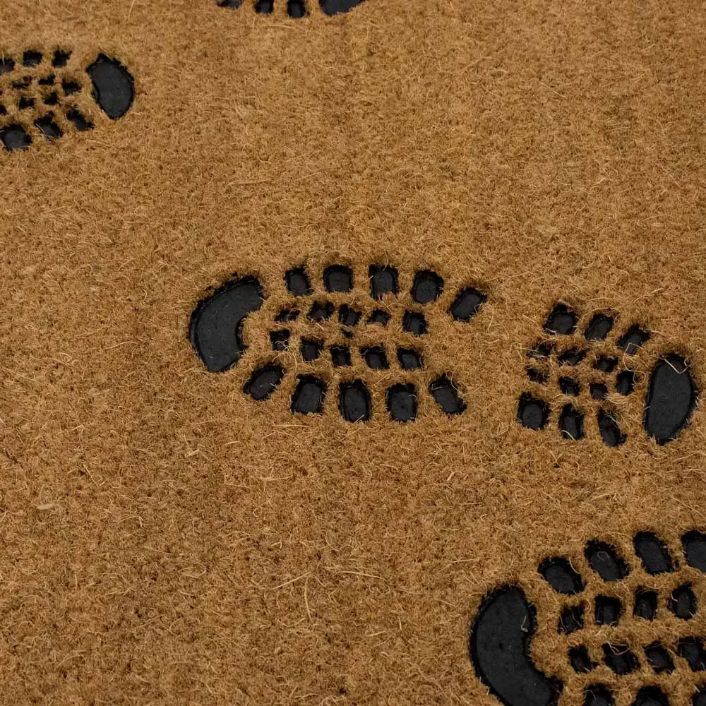 Footprints Embossed Coir Doormat