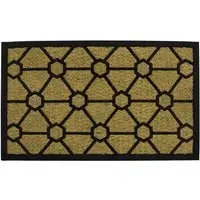 Geometric Wove Rubber Tuffscrape Door Mat - Brown