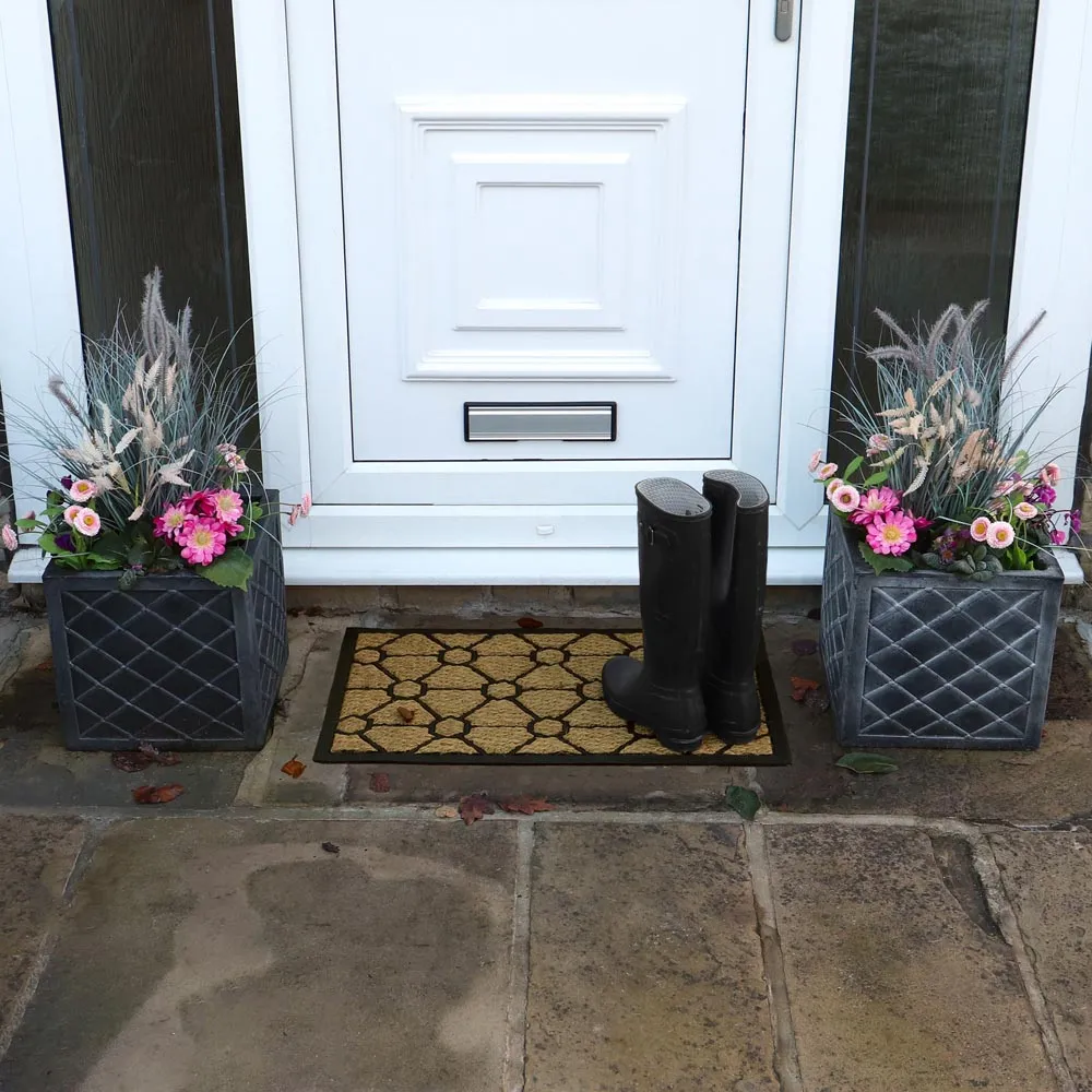Geometric Woven Tuffscrape Doormat - Coir, Rubber