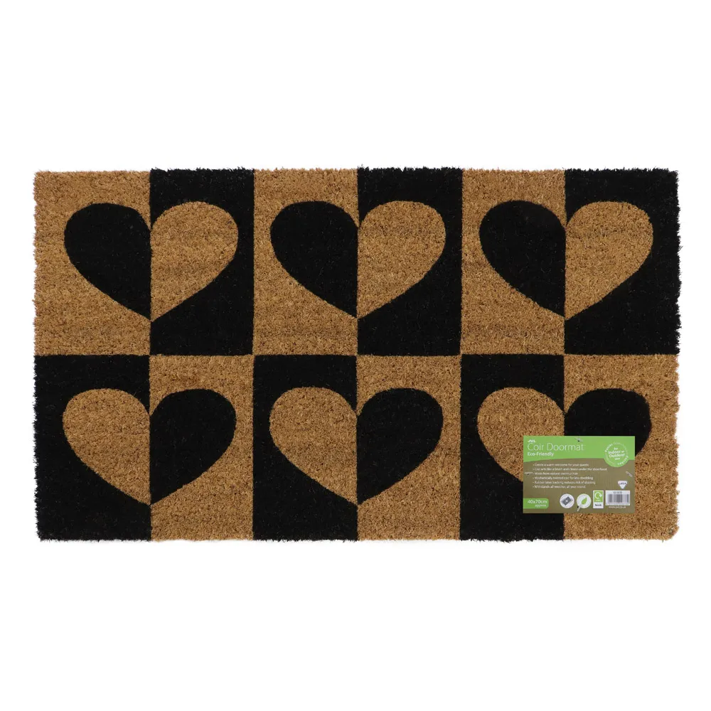 Heart To Heart Latex Coir Door Mat - Multi