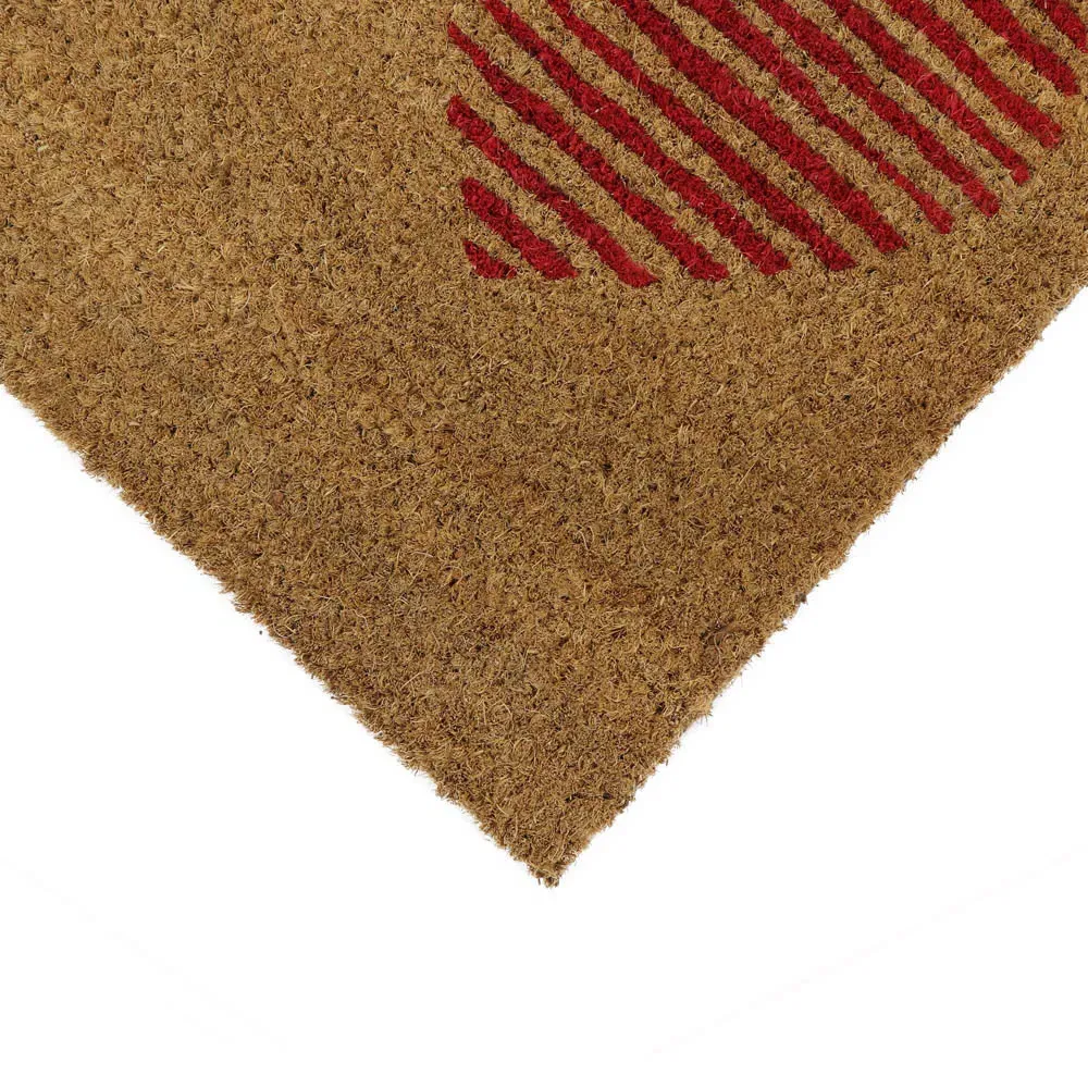 Hearts Latex Coir Door Mat - Red