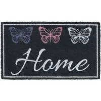 Home Butterflies Latex Coir Door Mat - Purple