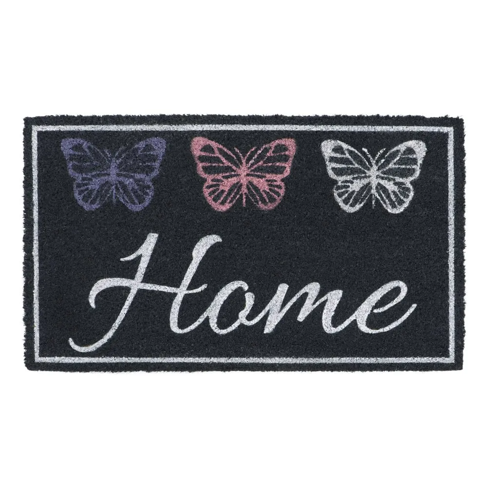 Home Butterflies Latex Coir Door Mat - Purple