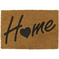 Home Embossed Coir Doormat - Brown