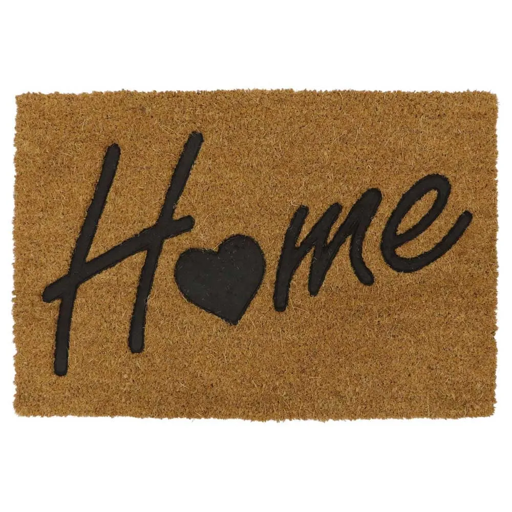 Home Embossed Coir Doormat - Brown image