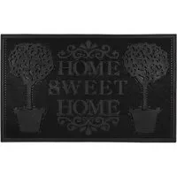 Home Sweet Home Scraper Doormat 45 x 75cm - Black, Rubber