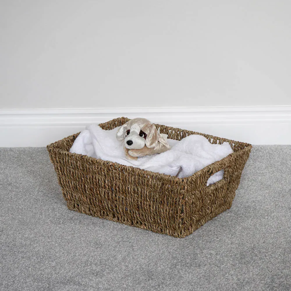 JVL 14L Rectangular Storage Basket - Seagrass