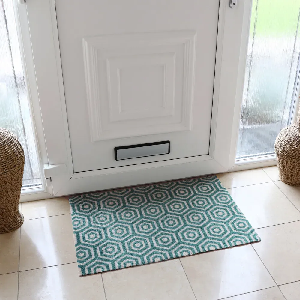 JVL Geo Hex Runner Mat 57 x 150cm - Multi