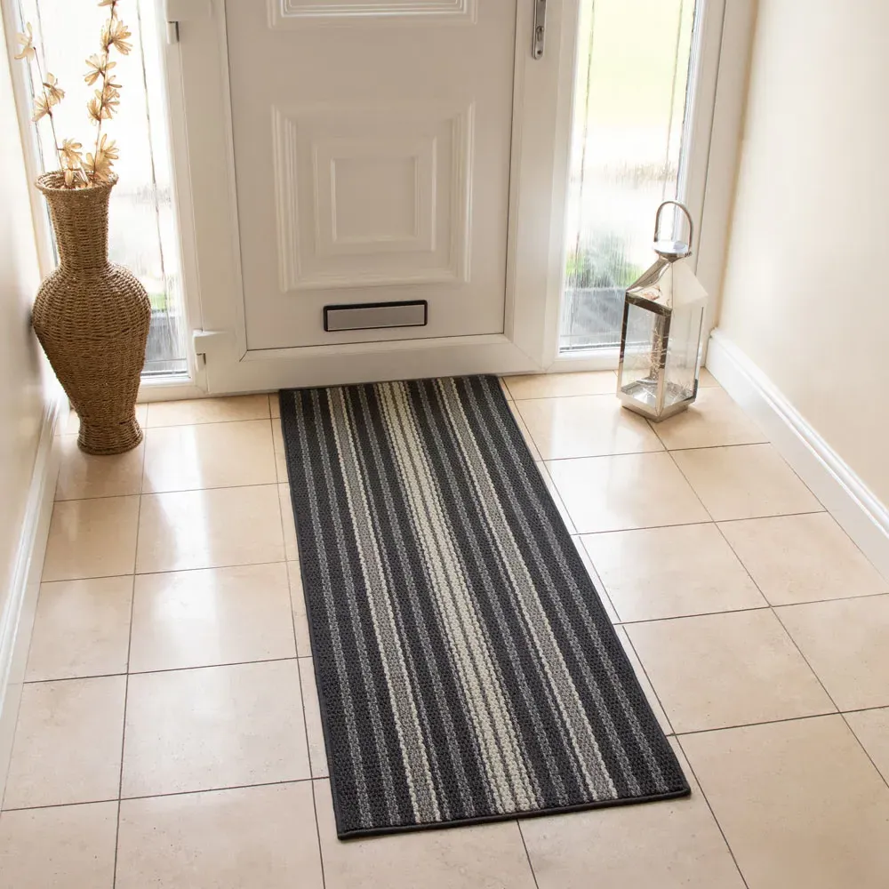 JVL Hubble Dusk Washable Runner - Brown