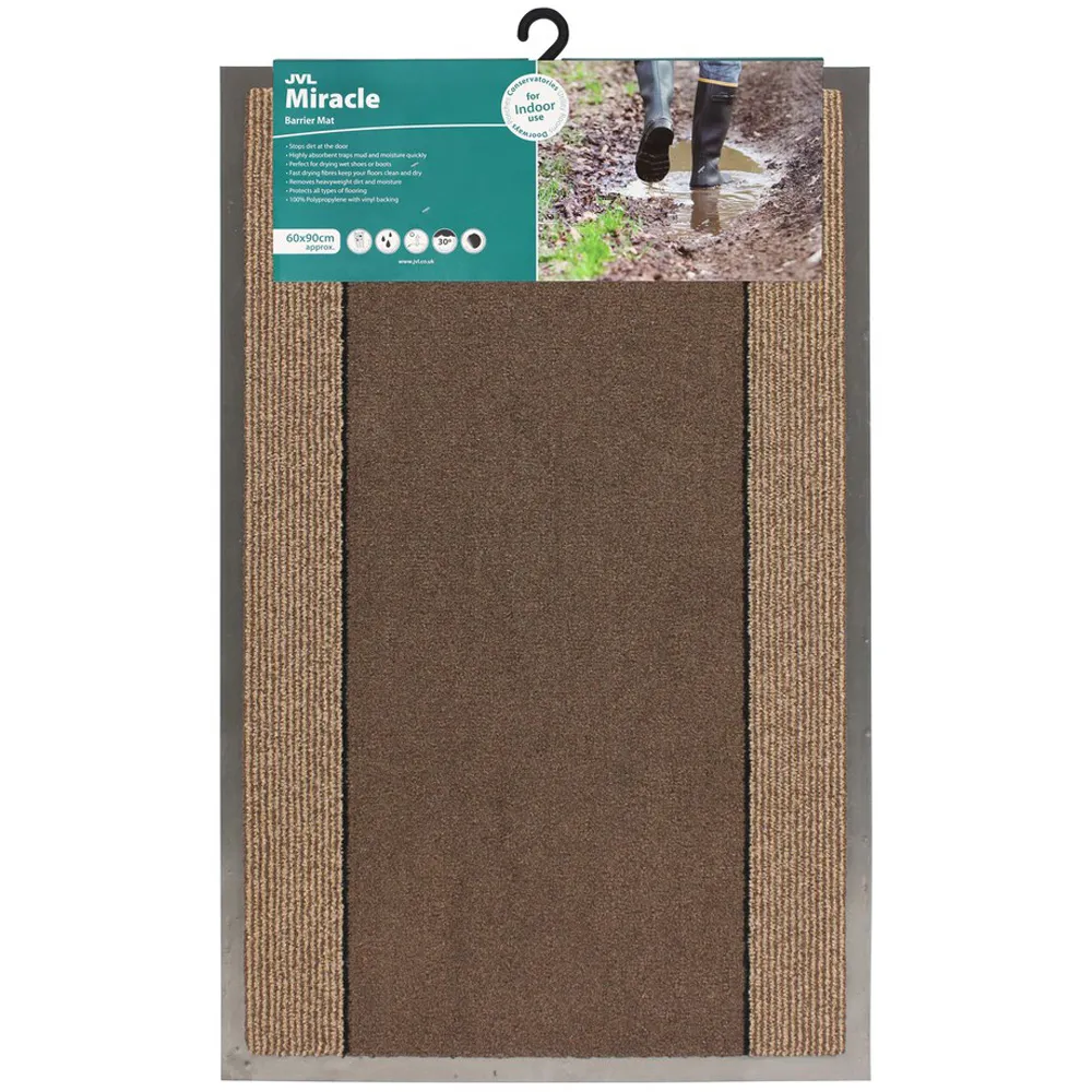 JVL Miracle Barrier Mat - Brown, Polypropylene