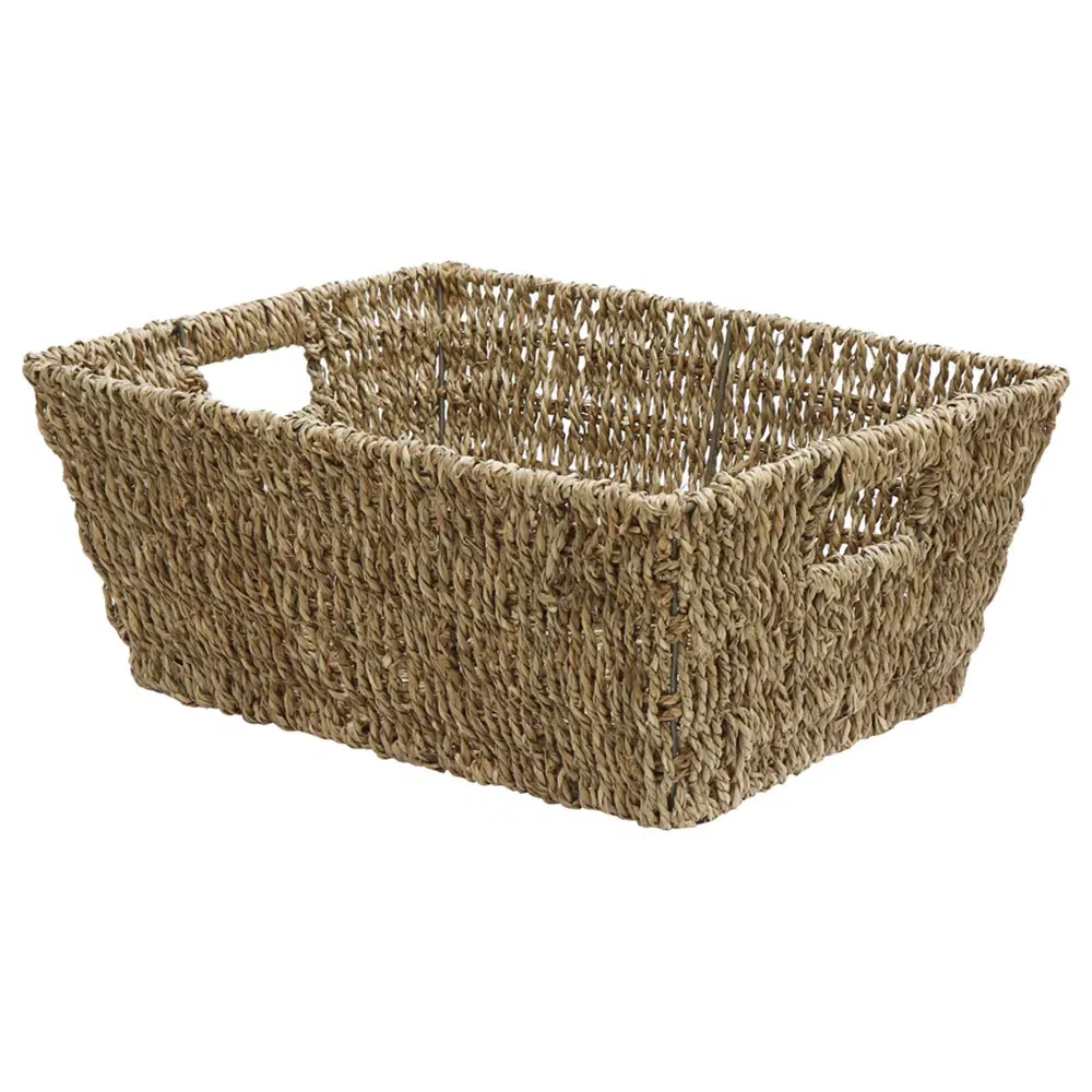 JVL Rectangular Storage Basket 3 Pack - Brown, Seagrass
