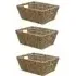 JVL Rectangular Storage Basket 3 Pack - Brown, Seagrass