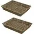 JVL Rectangular Storage Tray 2 Pack - Brown, Seagrass