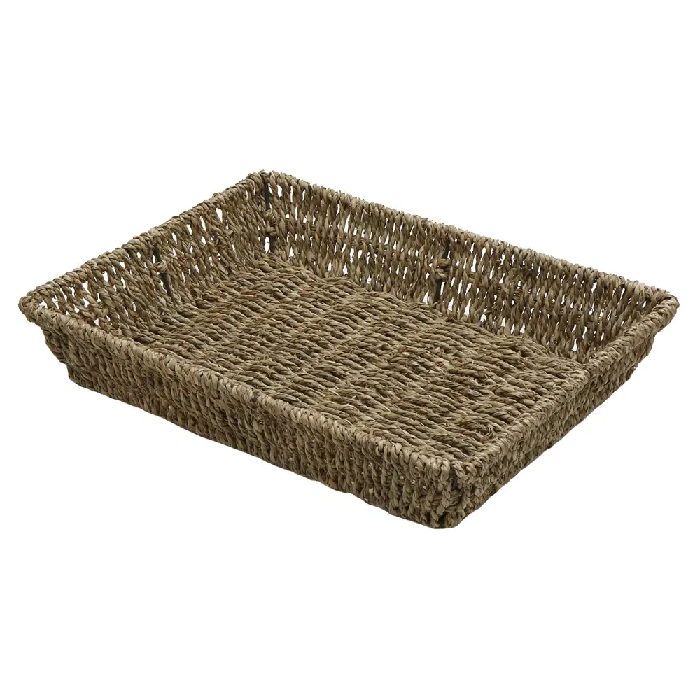 JVL Rectangular Storage Tray 3 Pack - Brown, Seagrass