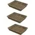 JVL Rectangular Storage Tray 3 Pack - Brown, Seagrass