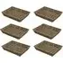 JVL Rectangular Storage Tray 6 Pack - Brown, Seagrass