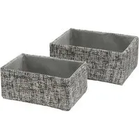 JVL Urban Rectangular Storage Baskets 2 Pack - Grey, Paper