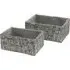 JVL Urban Rectangular Storage Baskets 2 Pack - Grey, Paper