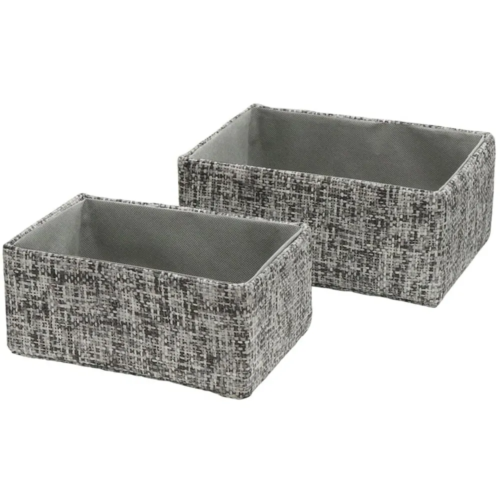 JVL Urban Rectangular Storage Baskets 2 Pack - Grey, Paper image