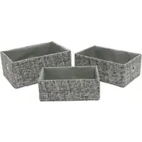 JVL Urban Rectangular Storage Baskets 3 Pack - Grey, Paper