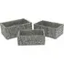JVL Urban Rectangular Storage Baskets 3 Pack - Grey, Paper