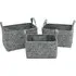 JVL Urban Rectangular Storage Baskets with Handles 3 Pack - Grey