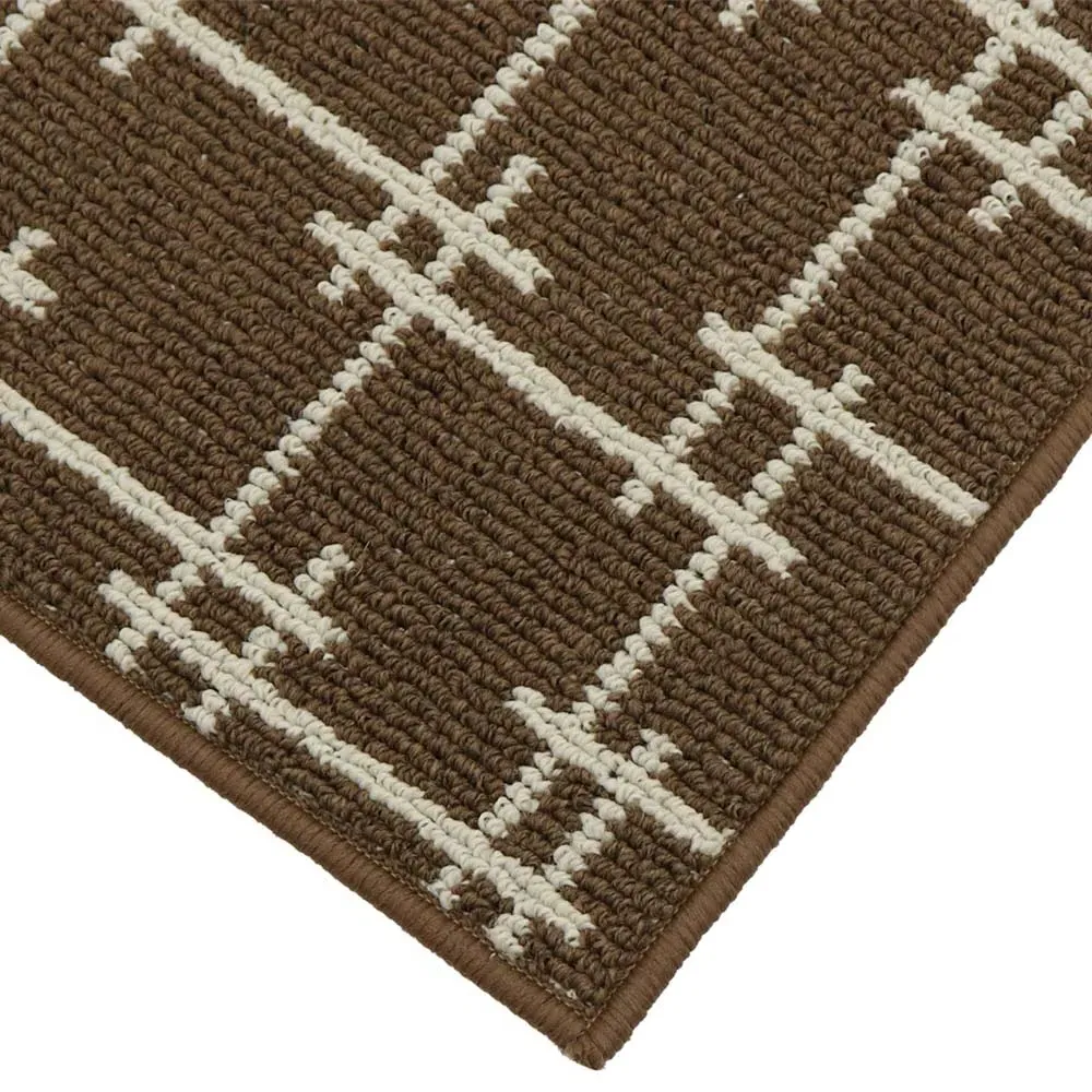 JVL Vector Indoor Washable Runner - Brown