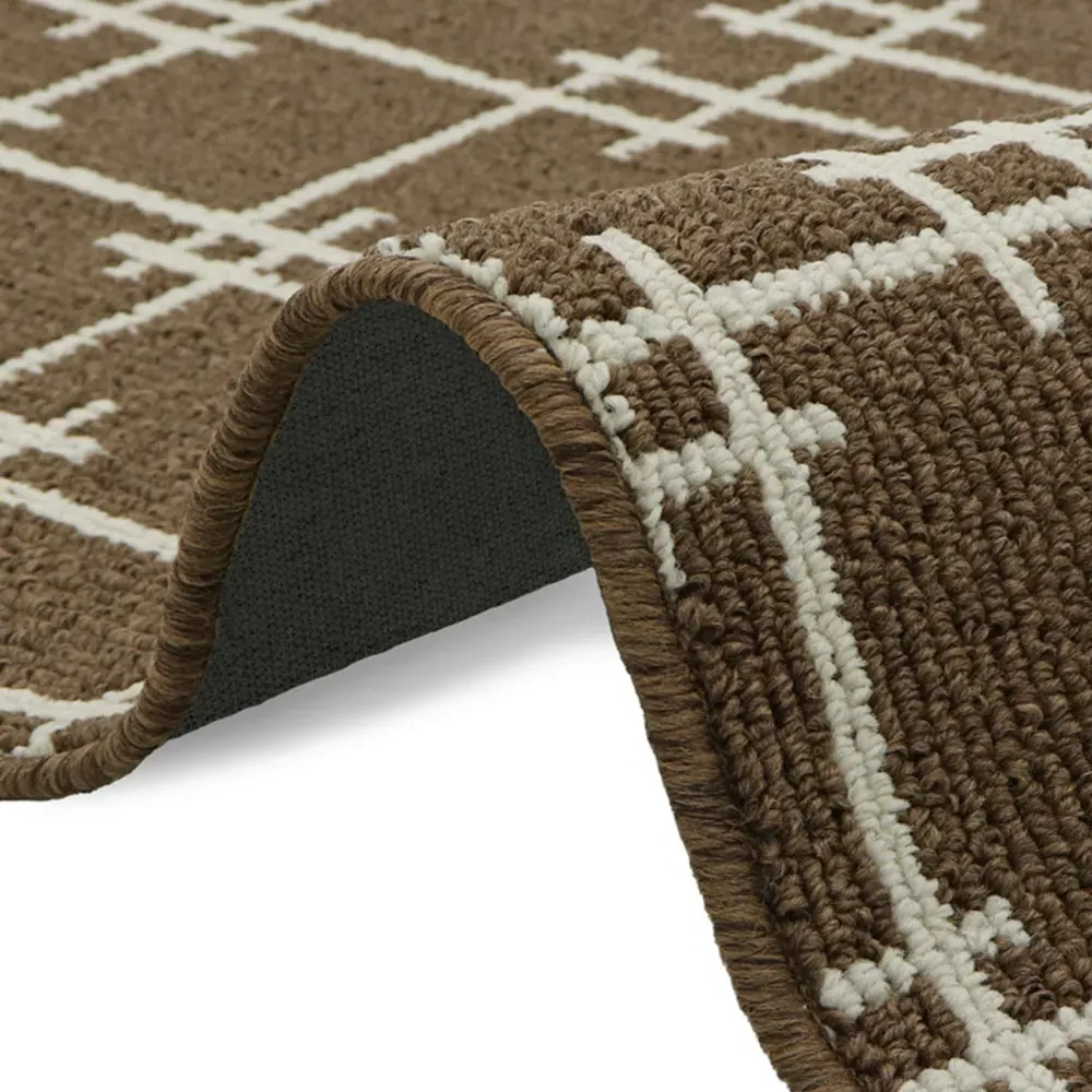 JVL Vector Indoor Washable Runner - Brown