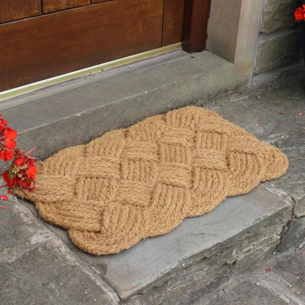 JVL Woven Coir Rope Doormat - Natural